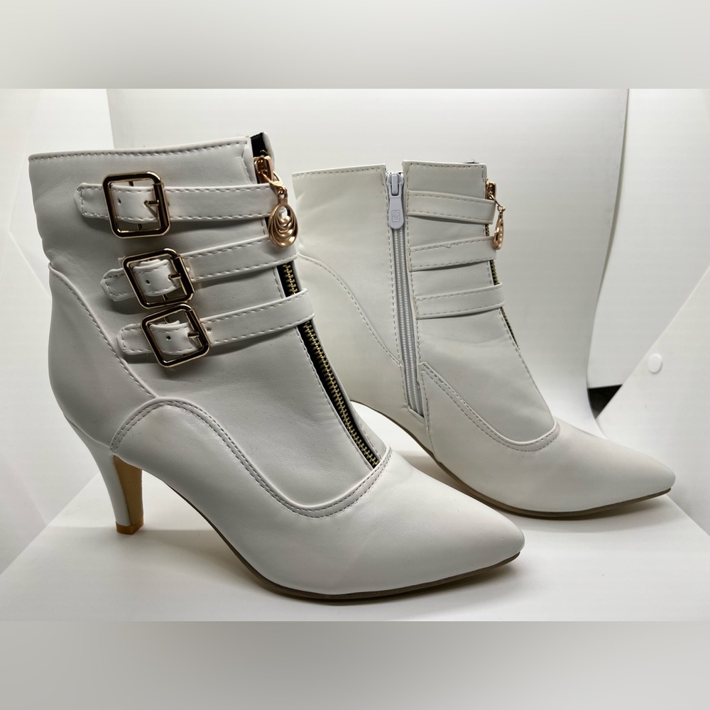 White Ankle Boots Size 9.5M
